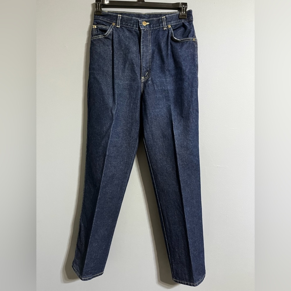 Womens Vintage CHIC Dark Blue High Rise Mom Denim Jeans Sz 14